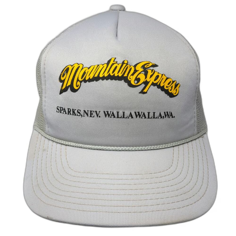 Hanes Mountain Express Trucker Hat Gray One Size Sparks NV Walla Walla Snapback
